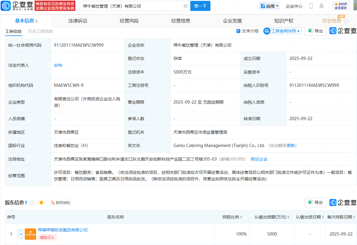 呷哺呷哺天津設(shè)立新公司，注資5000萬拓展廚具衛(wèi)具及日用雜品批發(fā)業(yè)務(wù)